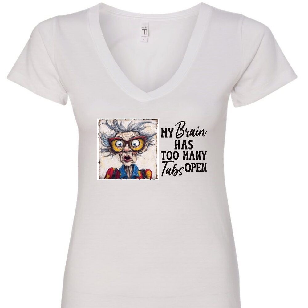 My Brain Has Too Many Tabs Open V-Neck T-Shirt
